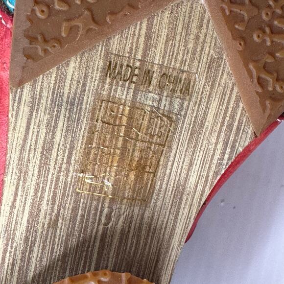 MIZ MOOZ Y2K Leather Mini Mules Size EU 37/6.5 Slide Slip On Multicolor Festival - Picture 8 of 10